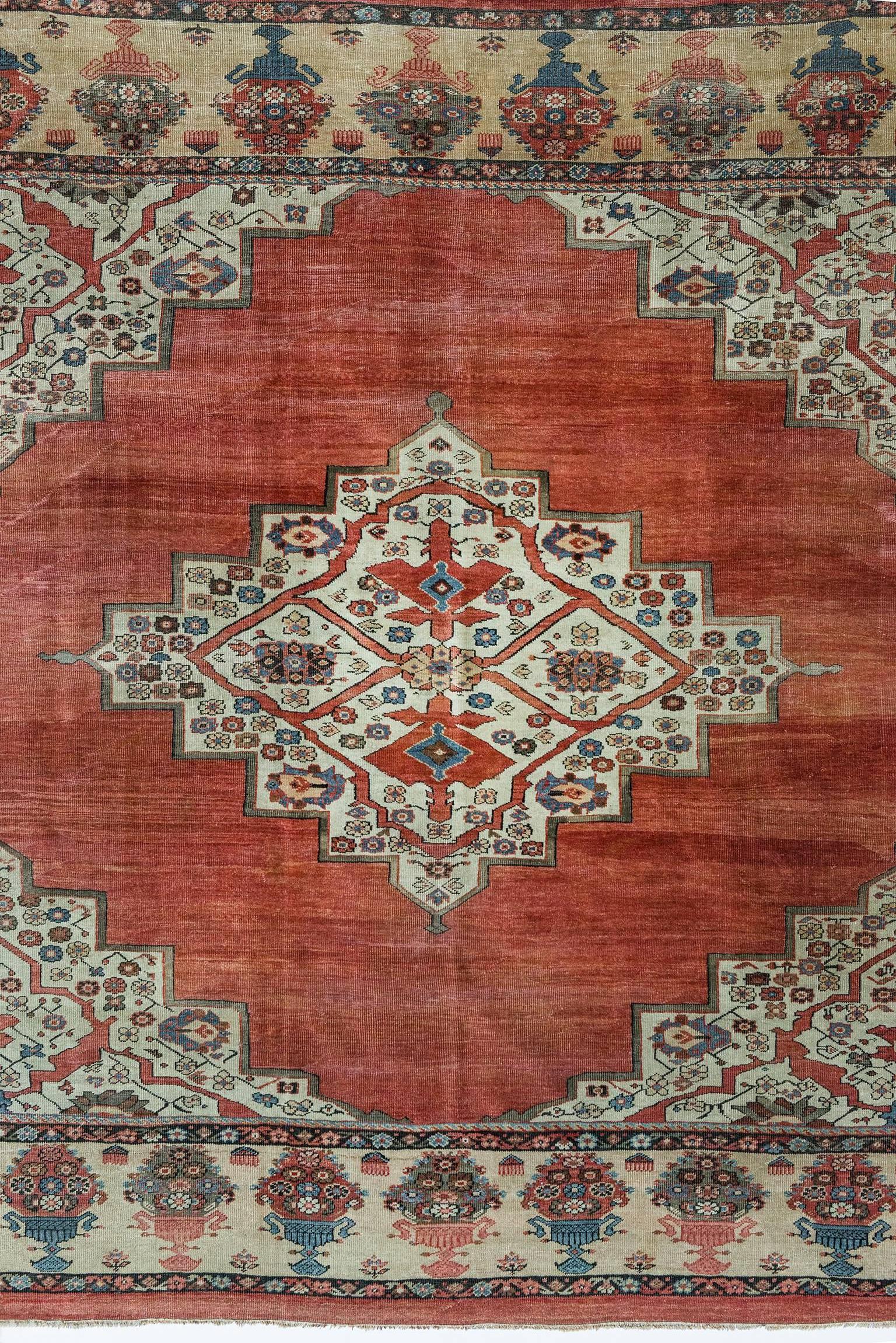 Azerbaijani Square Antique Oriental Rug Unique Specimen from Private Collection For Sale