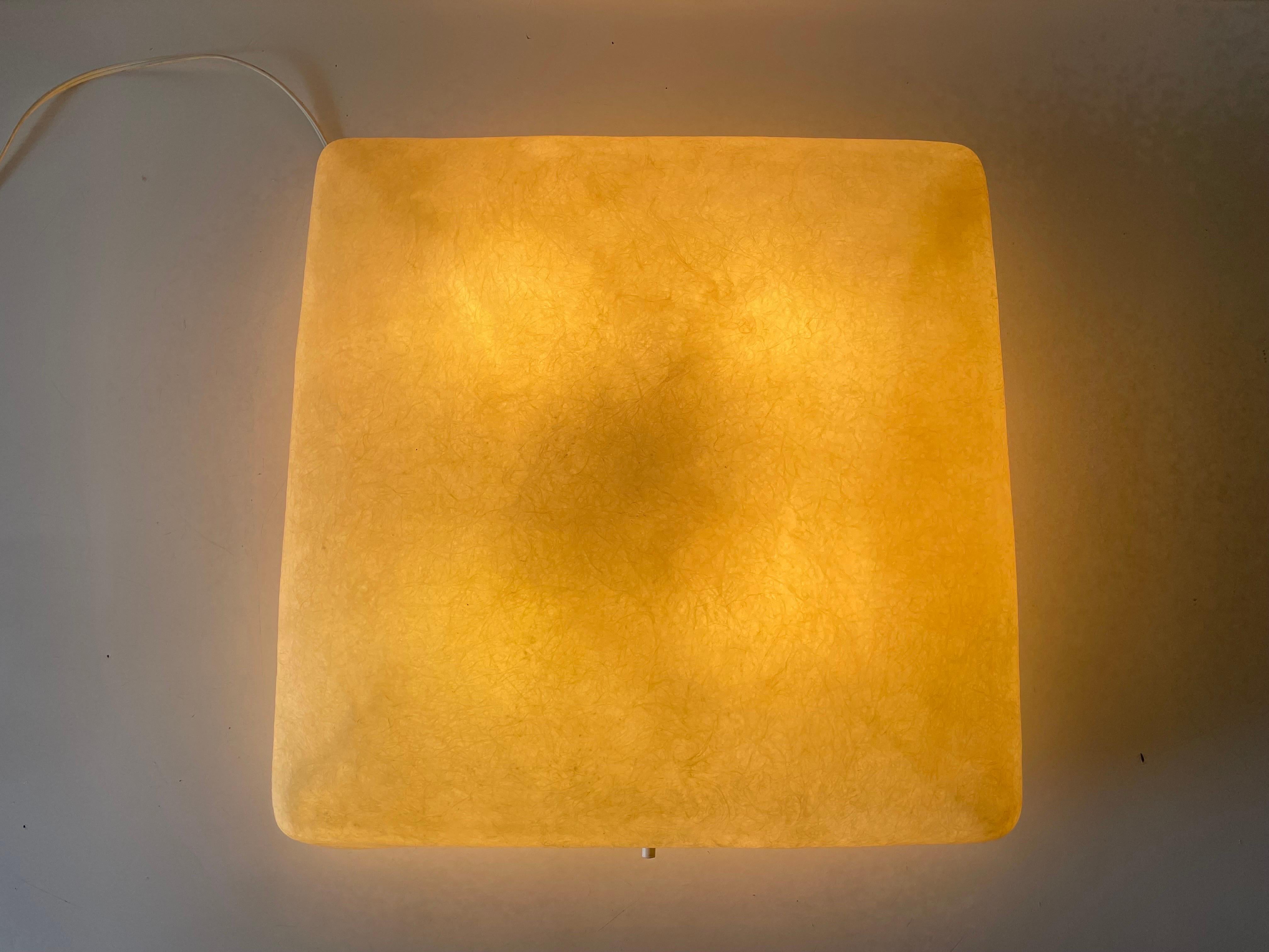 Rare Square Design Polyester Large Flush Mount Ceiling Lamp, 1960s, Germany For Sale 4