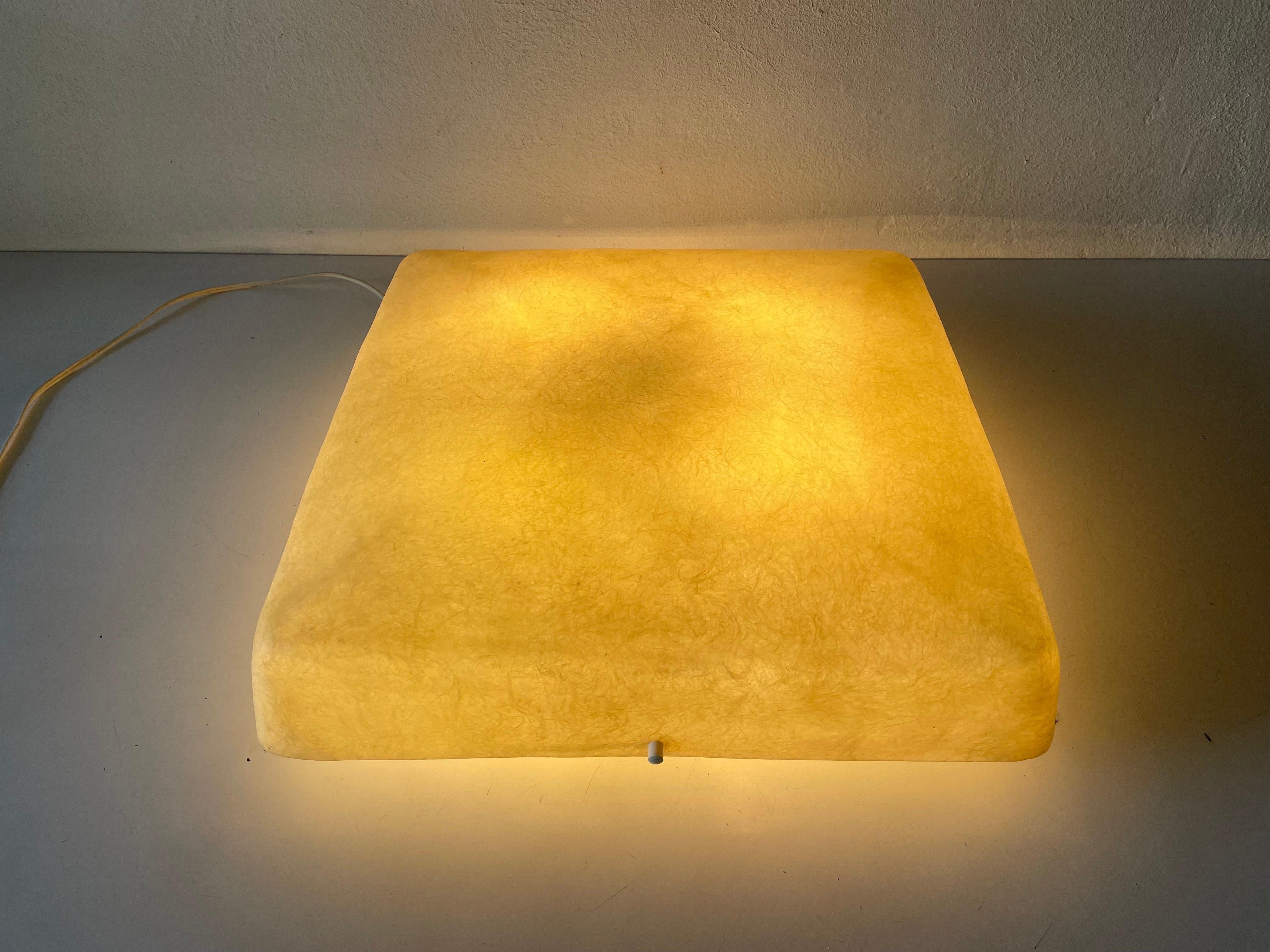 Rare Square Design Polyester Large Flush Mount Ceiling Lamp, 1960s, Germany For Sale 3