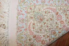 Zabihi Collection Rare Square Size Silk Persian Qum Rug