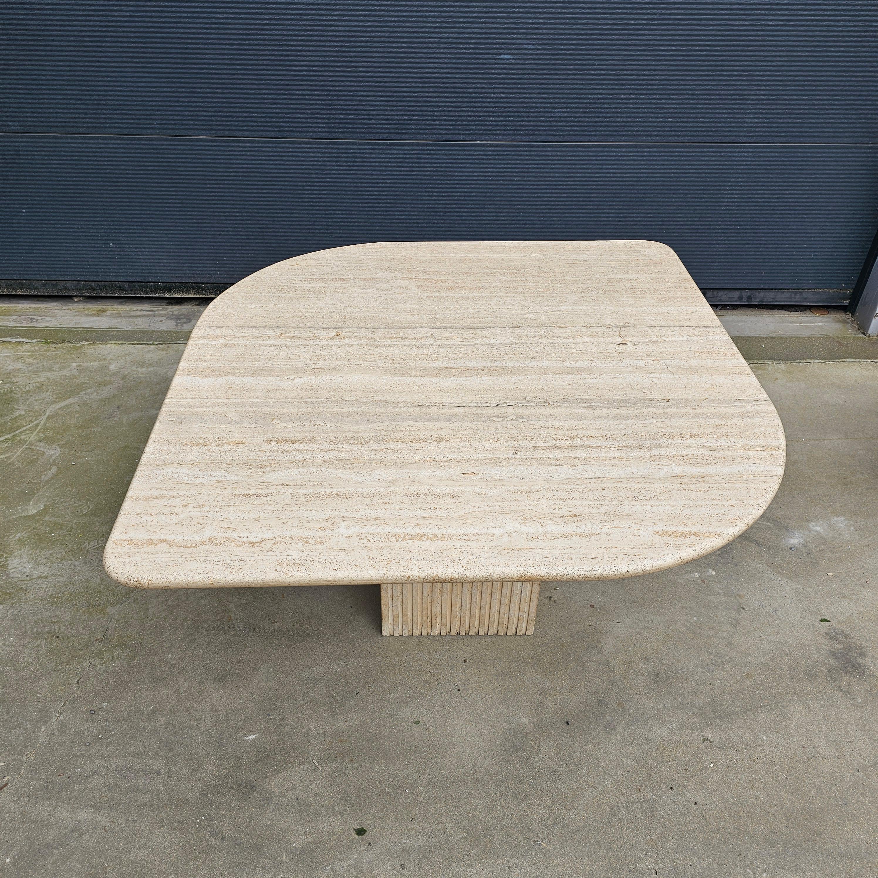 Mid-Century Modern Rare Square Travertine Dining from Up & Up For Sale