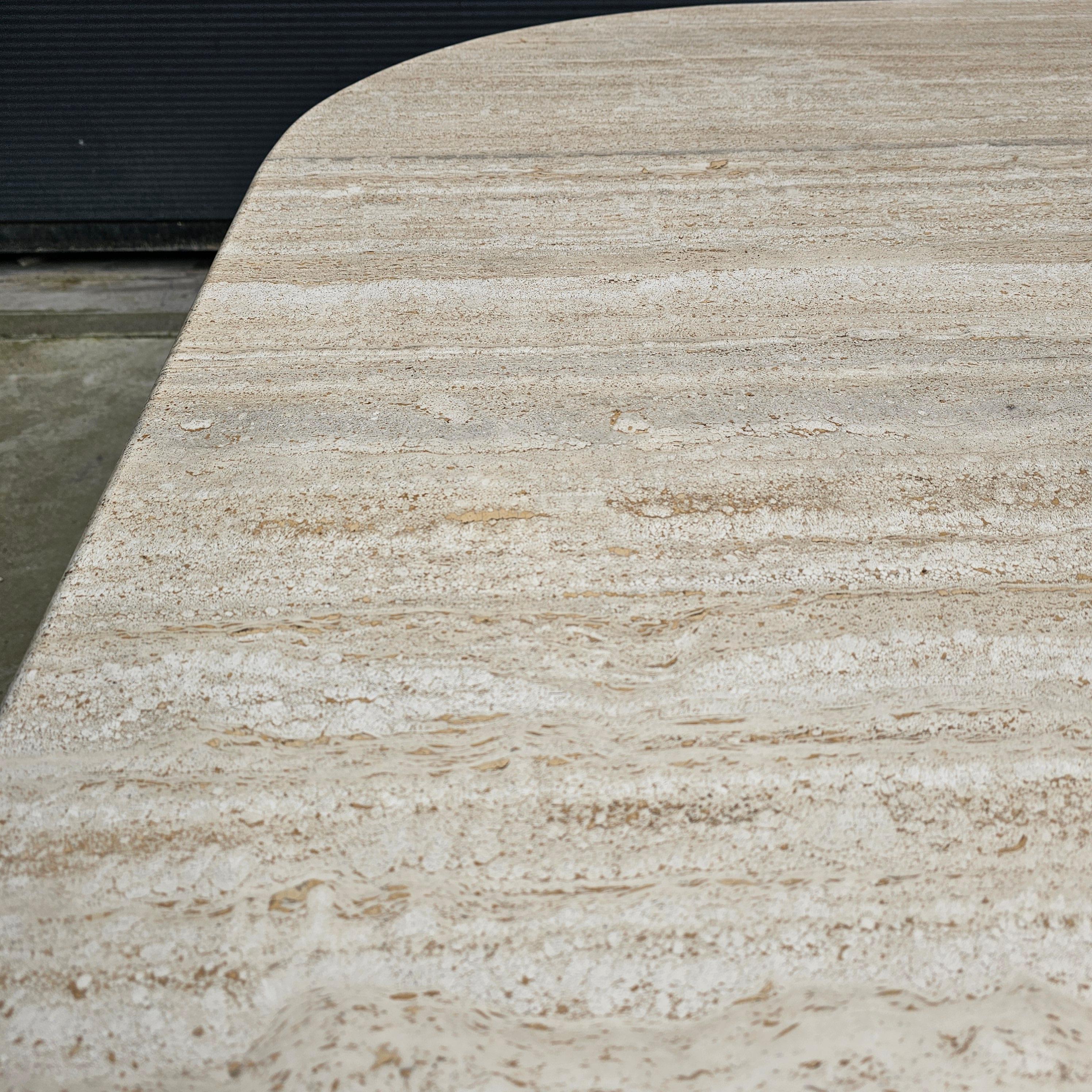 Italian Rare Square Travertine Dining from Up & Up For Sale