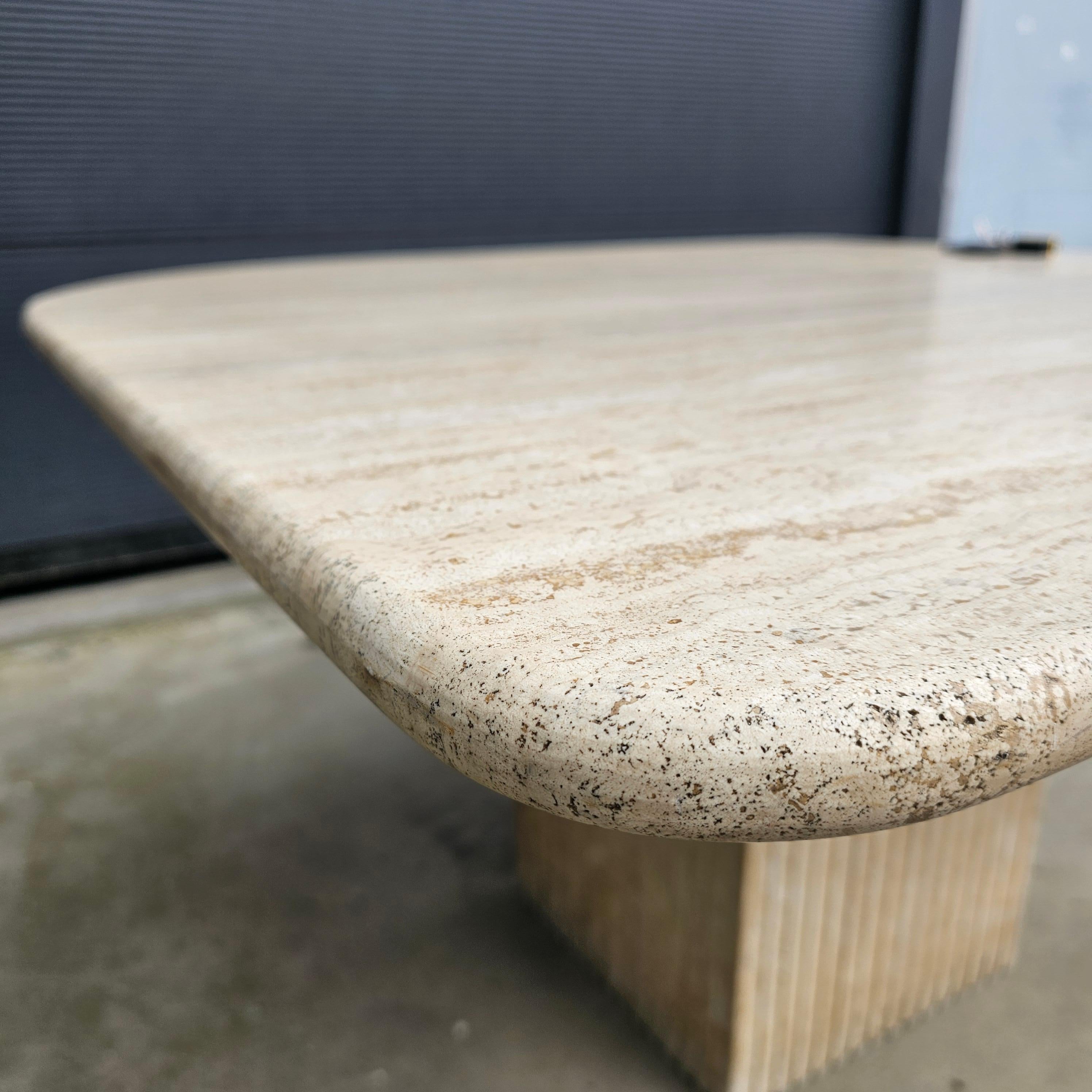 Late 20th Century Rare Square Travertine Dining from Up & Up For Sale