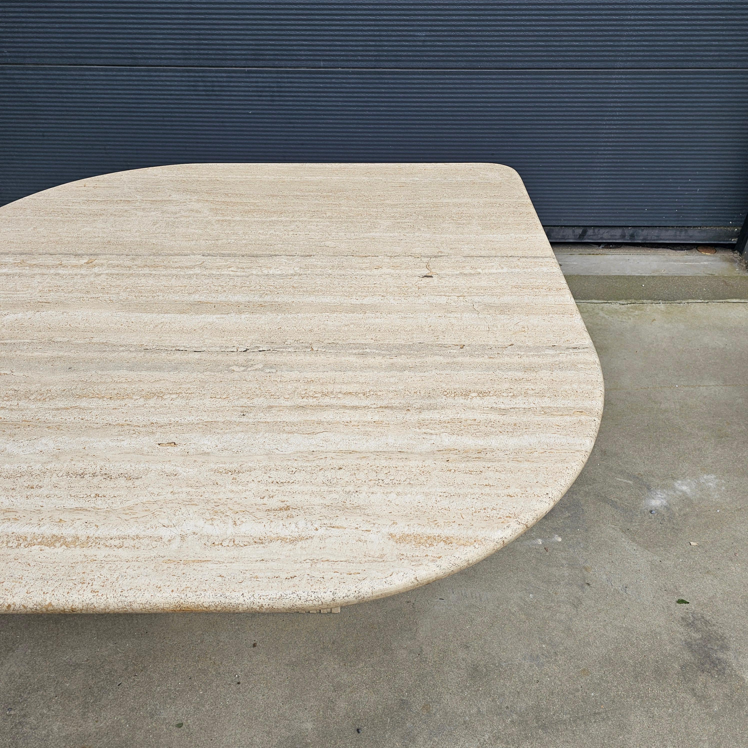 Rare Square Travertine Dining from Up & Up For Sale 3