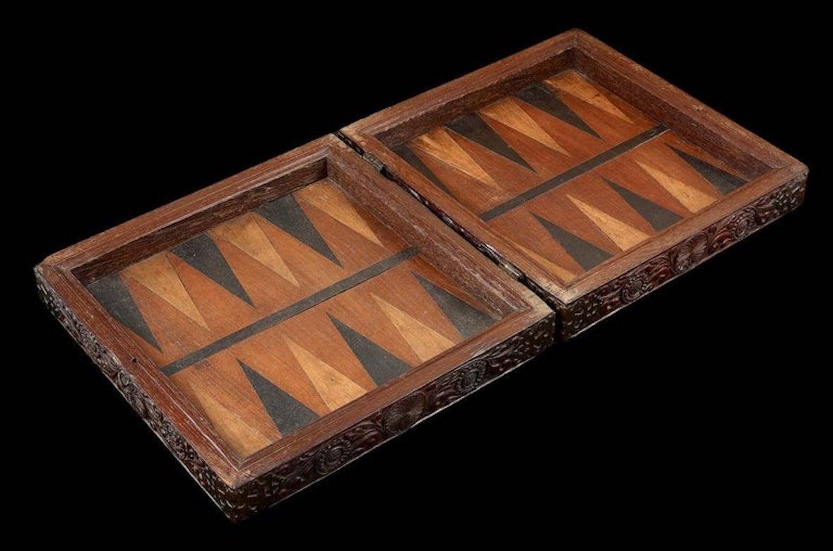 Sri Lankan Rare Sri-Lankan/Portuguese Rosewood Games Box, Late 16th-Early 17th Century For Sale