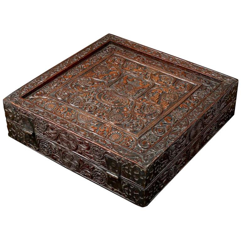 Rare Sri-Lankan/Portuguese Rosewood Games Box, Late 16th-Early 17th Century For Sale