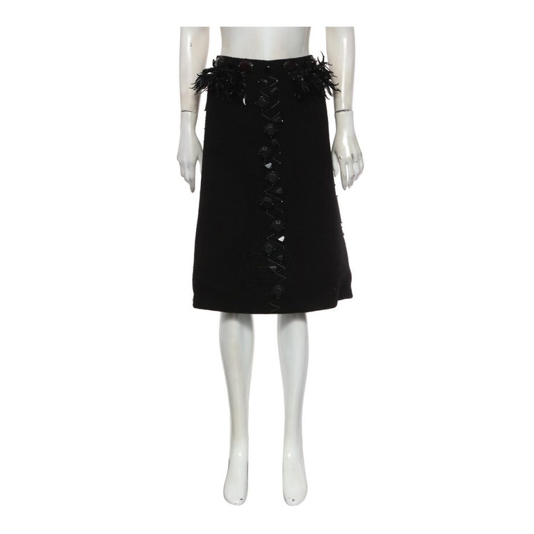 Rare Custom SS12 Louis Vuitton Floral Embellished Midi Skirt For Sale at  1stDibs