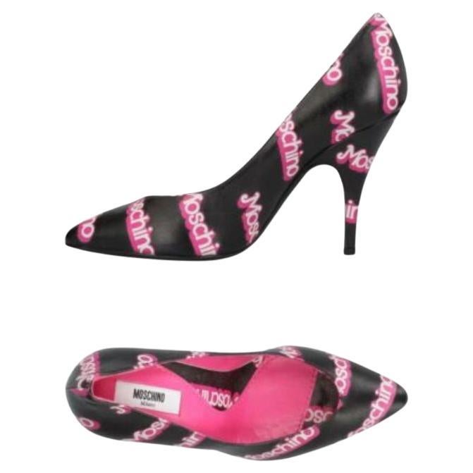 Rare! SS15 Moschino Couture Jeremy Scott Barbie Black Pink High Heel Pumps 36 IT For Sale