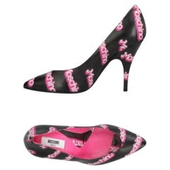 Rare! SS15 Moschino Couture Jeremy Scott Barbie Black Pink High Heel Pumps 36 IT