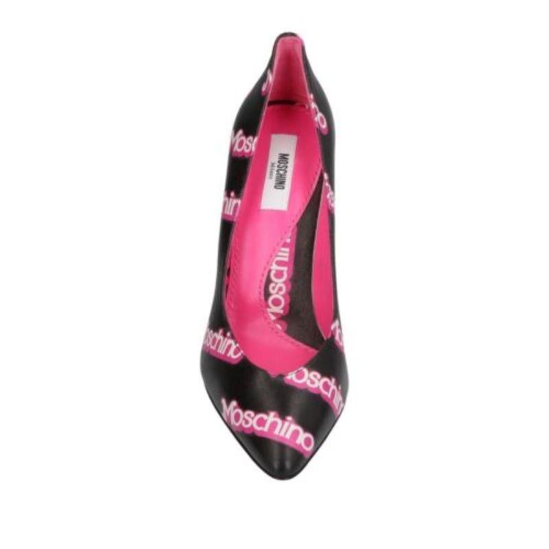 Rar SS15 Moschino Couture Jeremy Scott Barbie Schwarze Rosa High Heel-Pumps mit hohem Absatz 40 IT Damen im Angebot