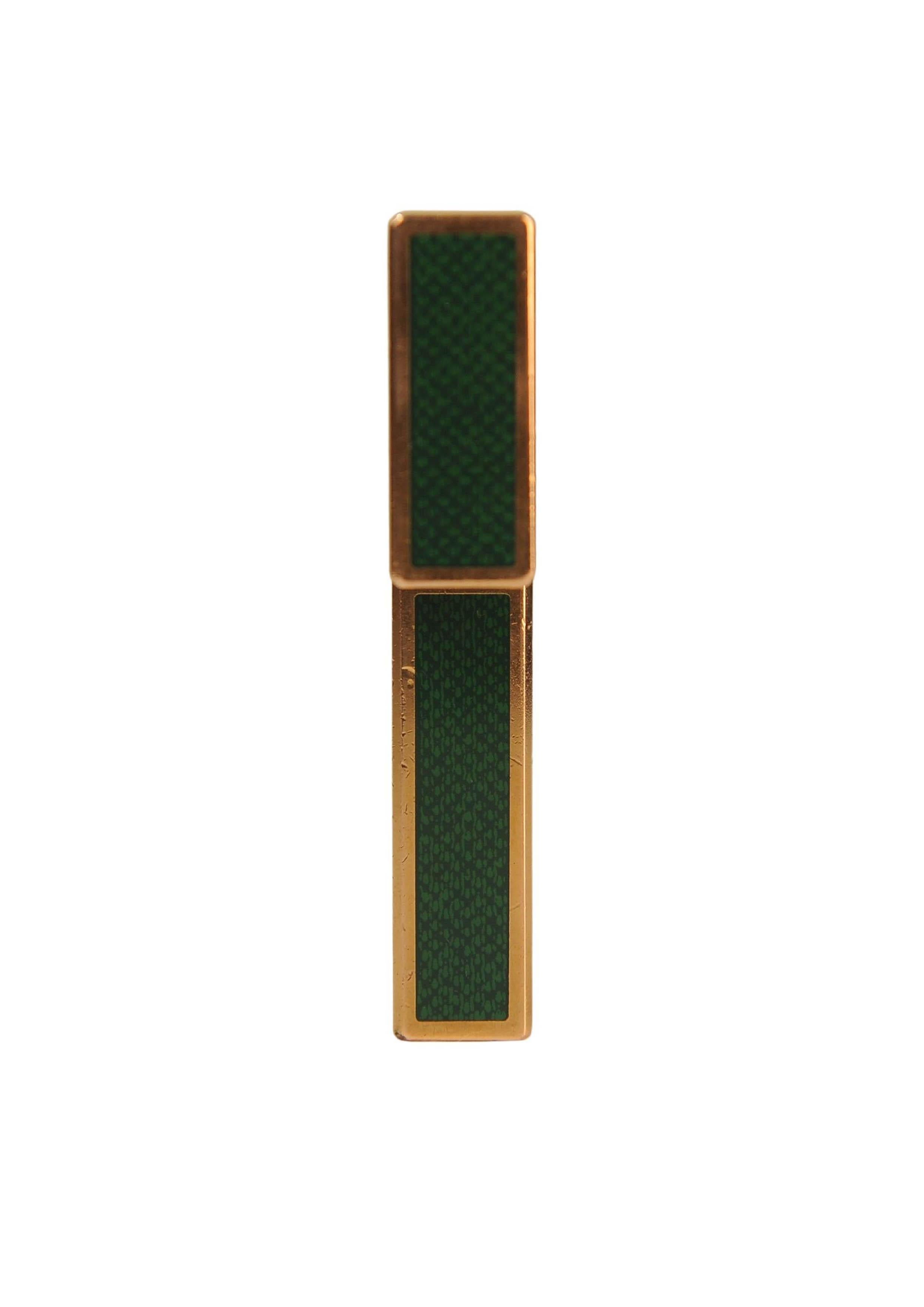 Rare S.T Dupont Gold Plated Green Laque De Chine Ligne 1 Lighter en vente 3
