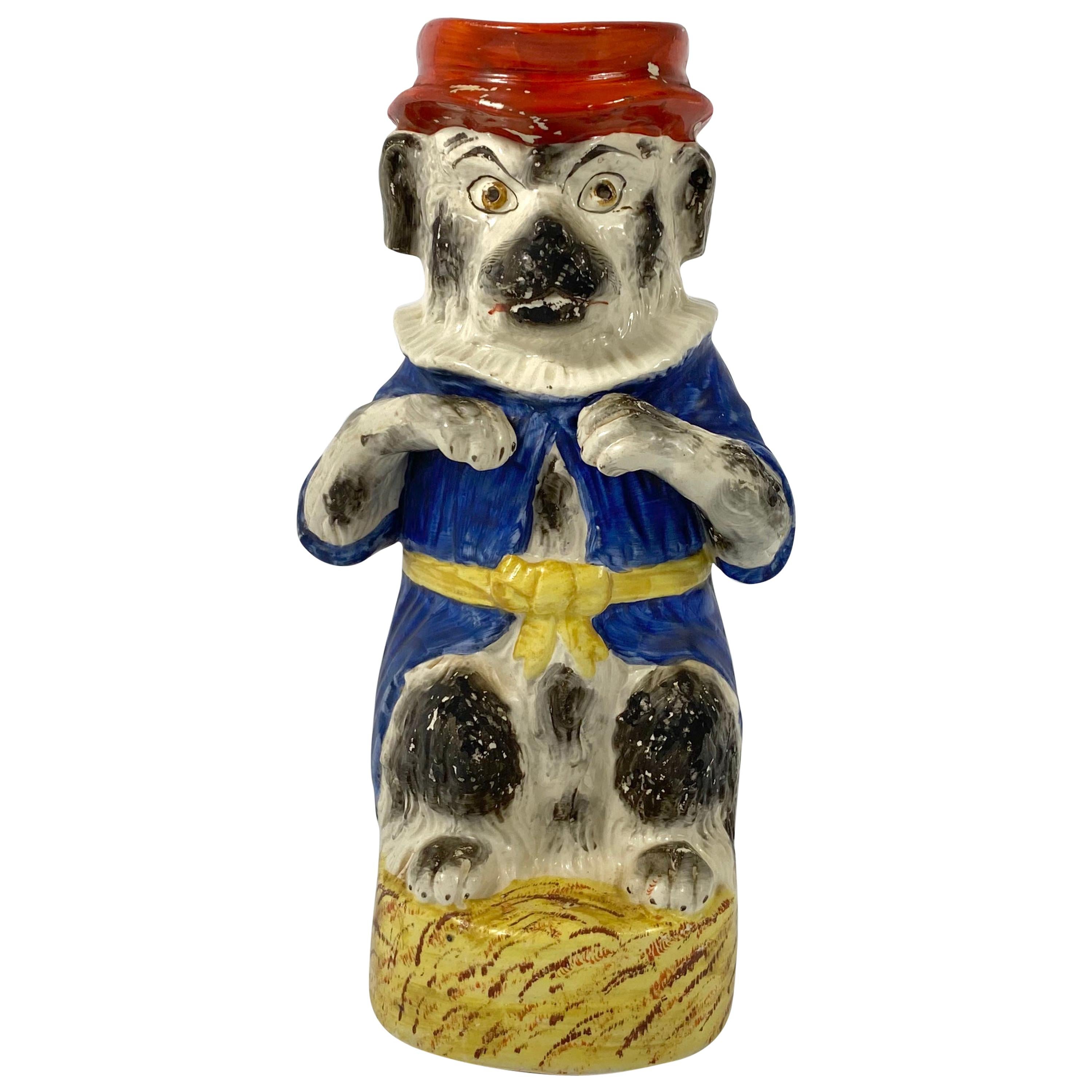 Rare Staffordshire Mr Punch’s Dog ‘Toby’ Jug, circa 1860