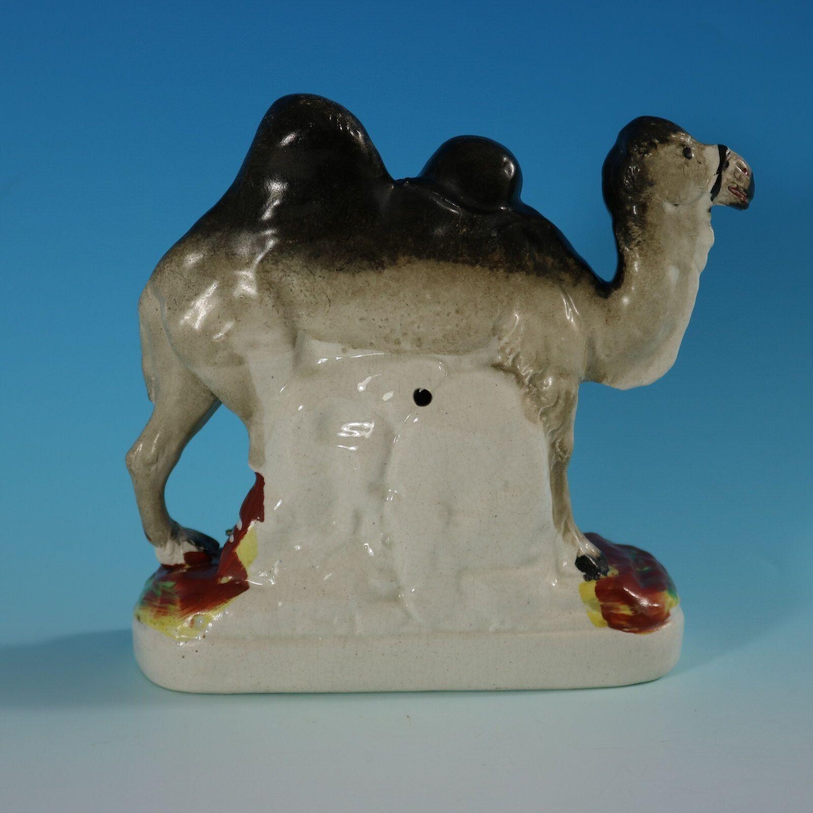 Rare Staffordshire Pottery Bactrian Camel Figure In Excellent Condition In Chelmsford, Essex