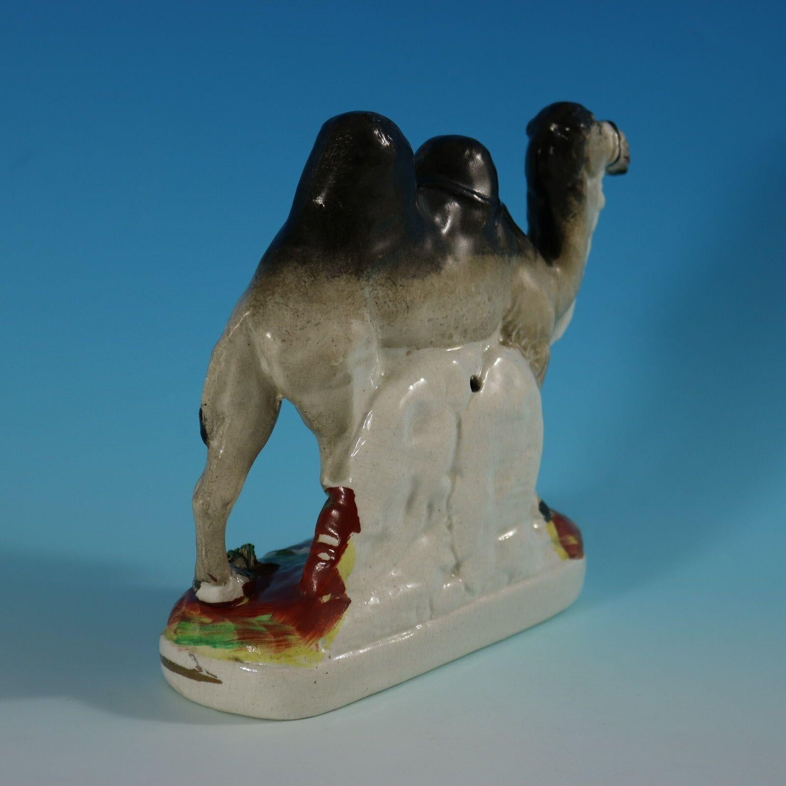 Late 19th Century Rare Staffordshire Pottery Bactrian Camel Figure