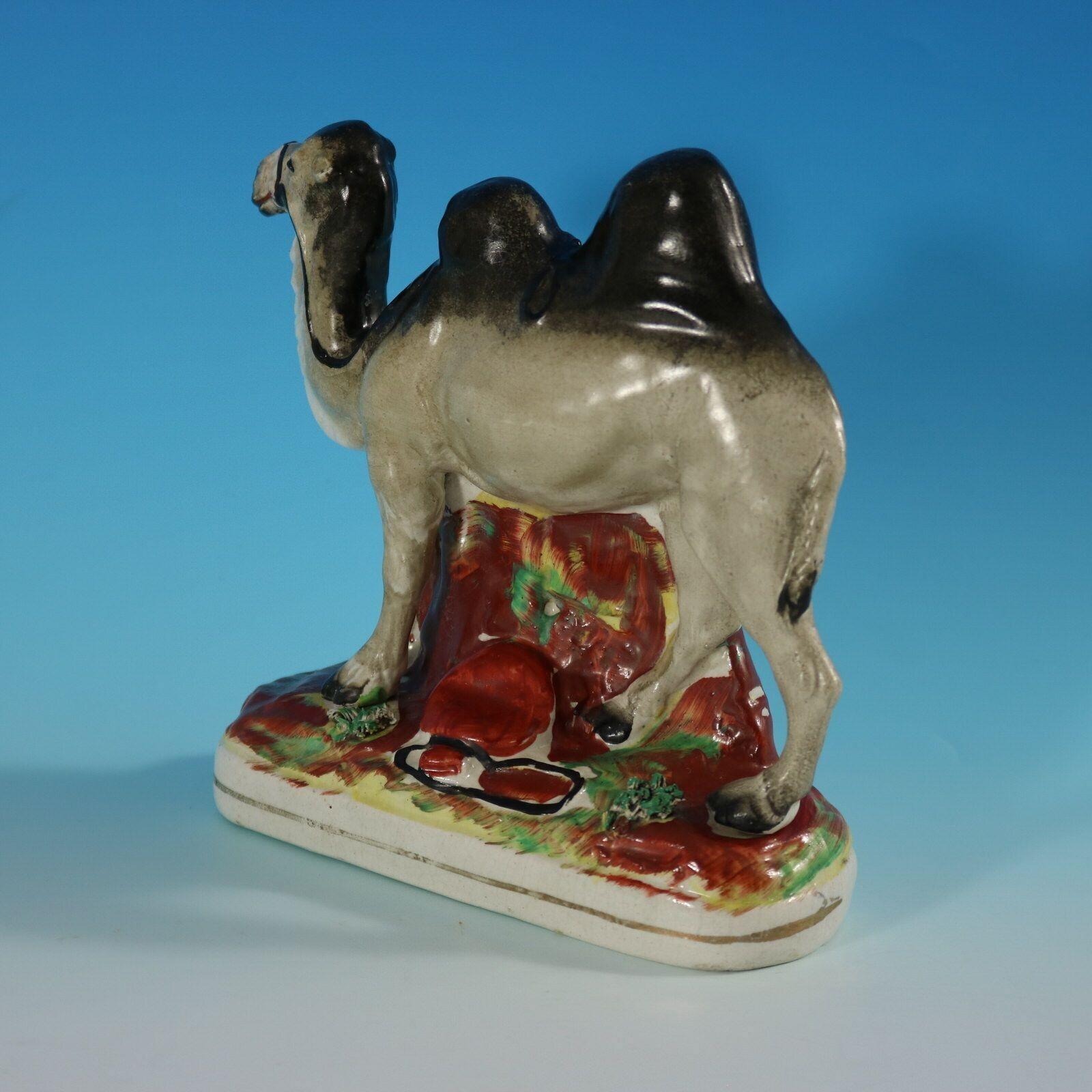 Rare Staffordshire Pottery Bactrian Camel Figure 1
