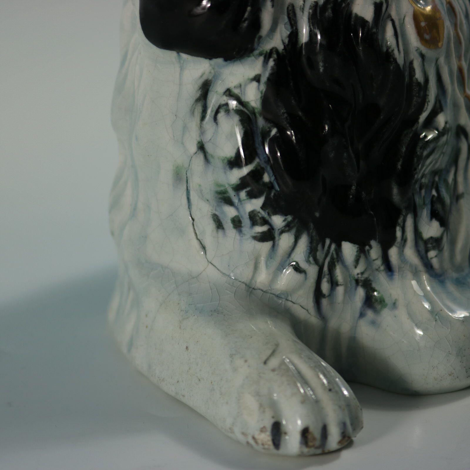 Rare Staffordshire Pottery Recumbent Spaniel For Sale 5