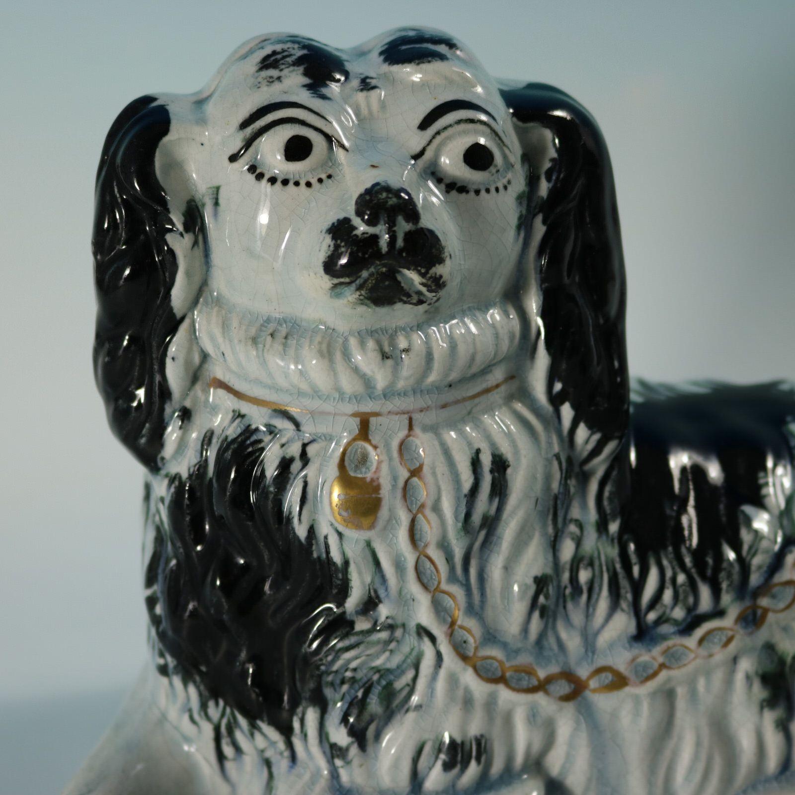 Rare Staffordshire Pottery Recumbent Spaniel For Sale 4