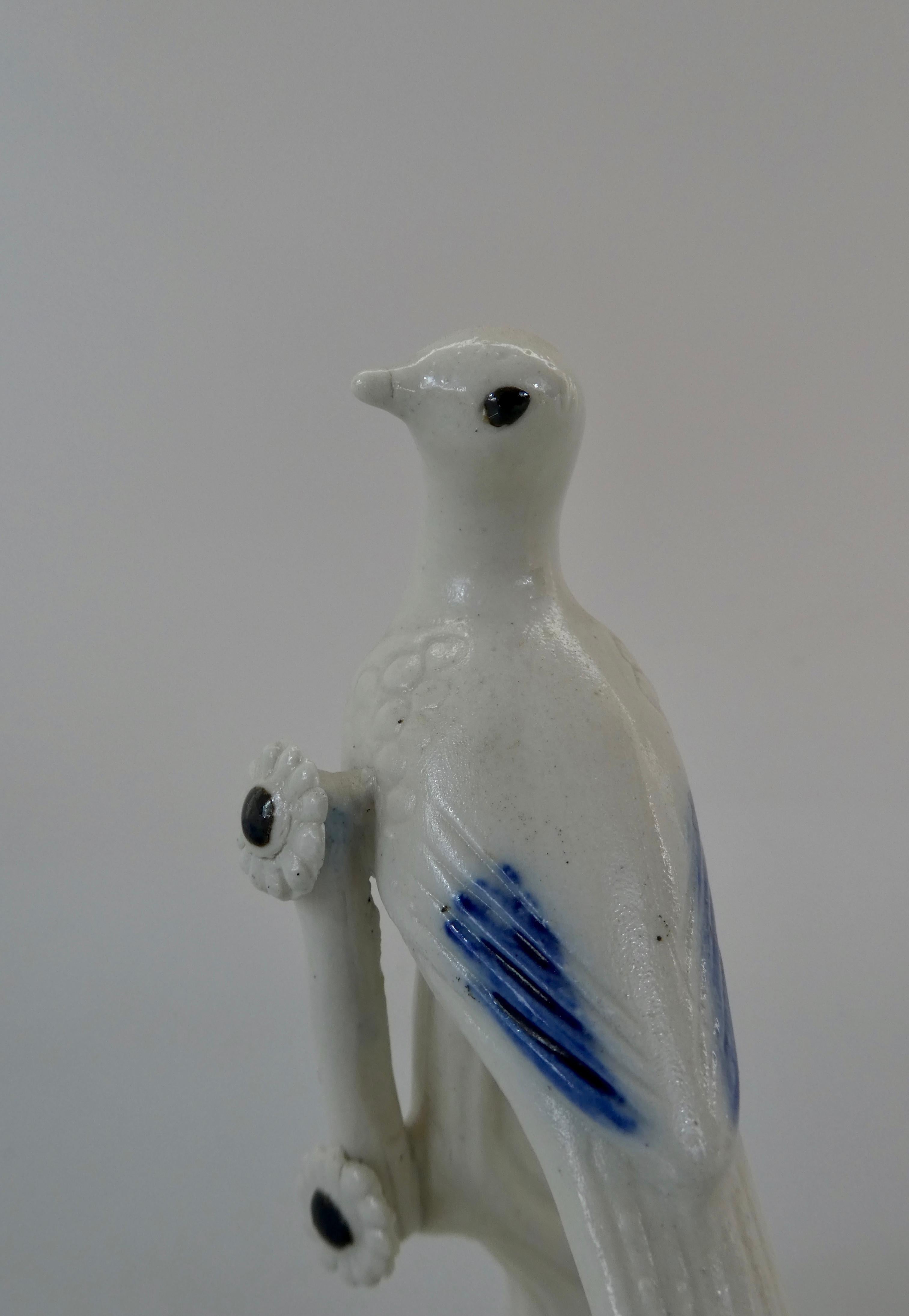 Fired Rare Staffordshire Salt-Glazed Stoneware Bird, circa 1760