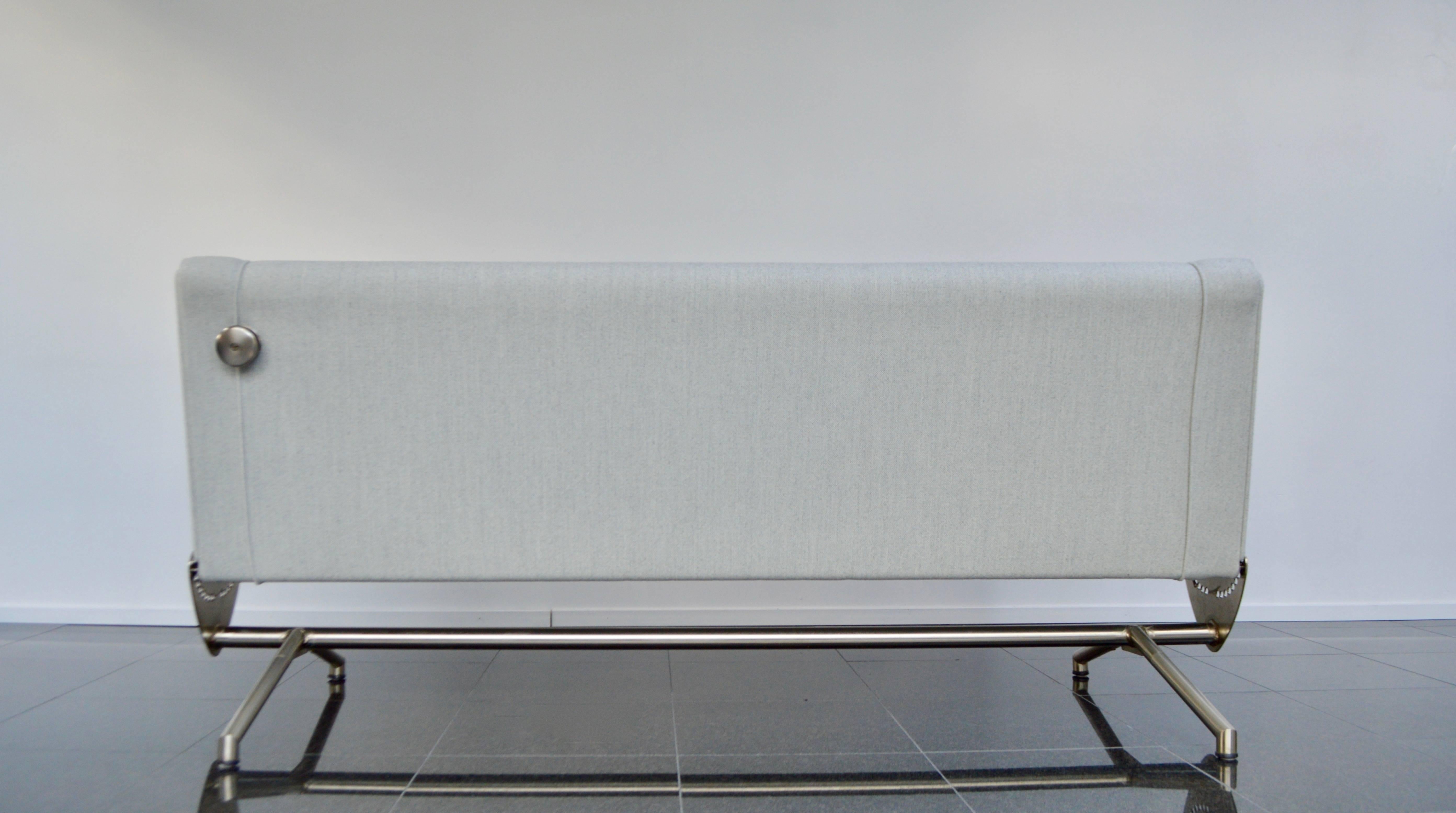 Stainless Steel Osvaldo Borsani D70 Sofa Daybed by Tecno  