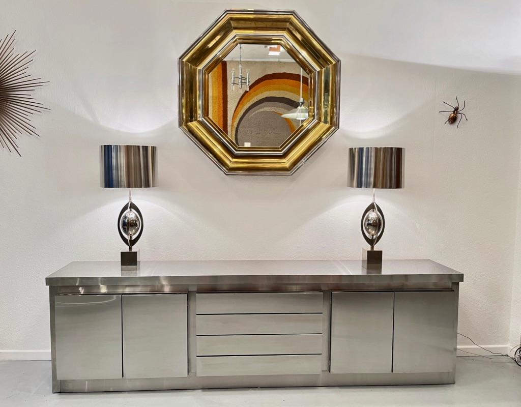 Italian Rare Stainless Steel Sideboard by Lodovico Acerbis, Italy ca. 1970s For Sale