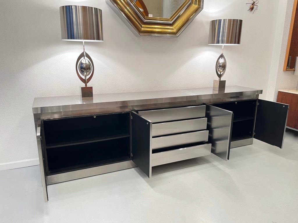 Rare Stainless Steel Sideboard by Lodovico Acerbis, Italy ca. 1970s In Good Condition For Sale In Geneva, CH