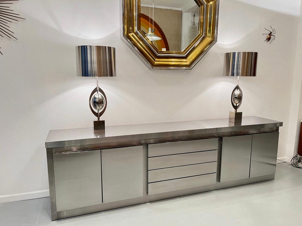 Rare Stainless Steel Sideboard by Lodovico Acerbis, Italy ca. 1970s For Sale 3