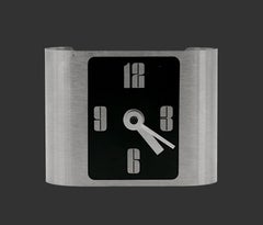 French Mid-century Stainless Steel Table Clock, 1970