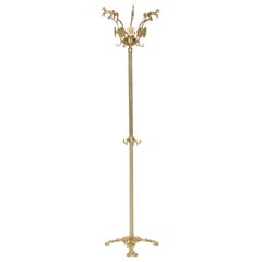 RARE STALLION HORSE ANTIQUE VICTORIAN CiRCA 1880 BRASS COAT HAT & SCARF STAND
