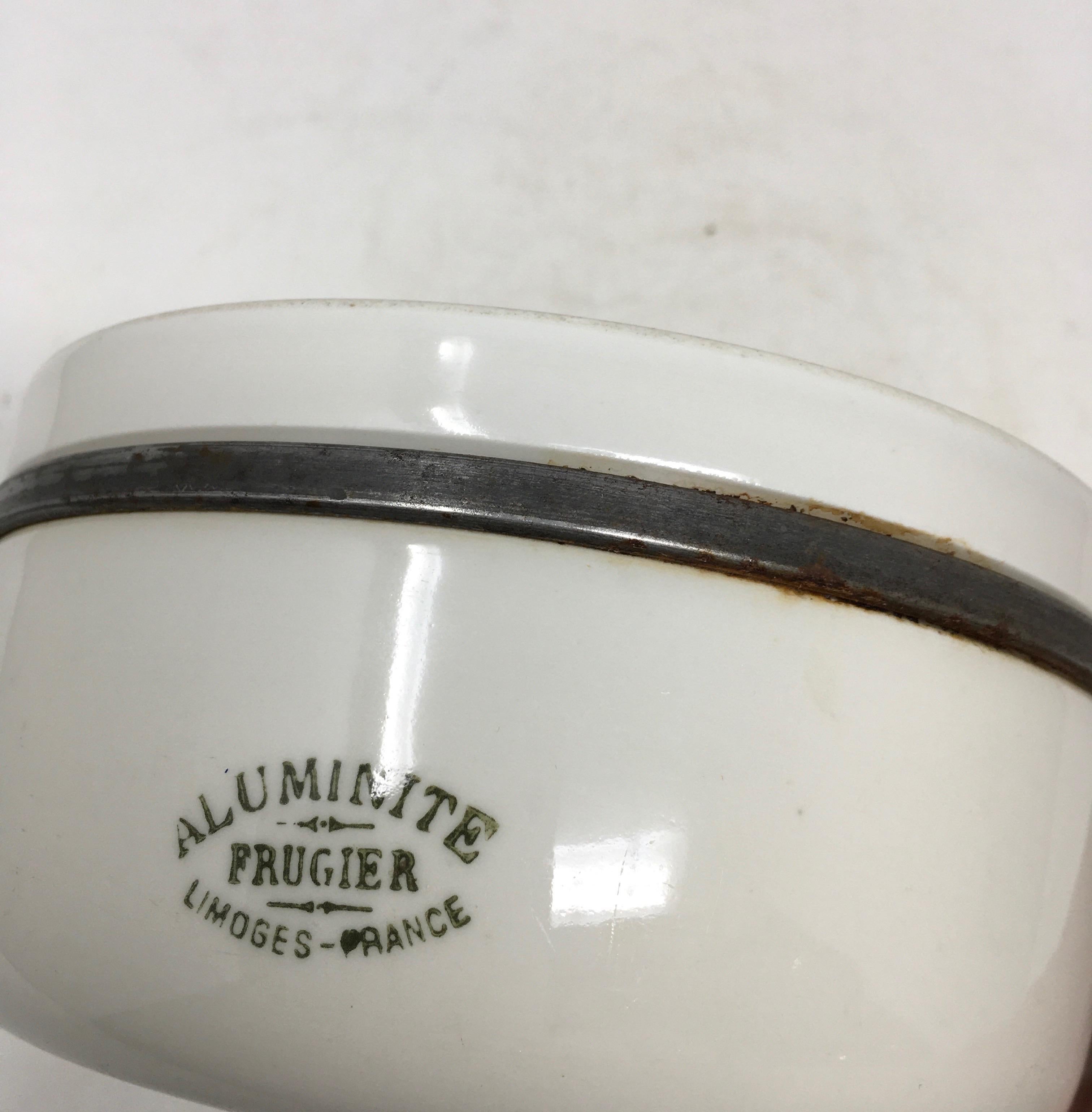 French Rare Stamped Aluminite Frugier Limoges France Pot