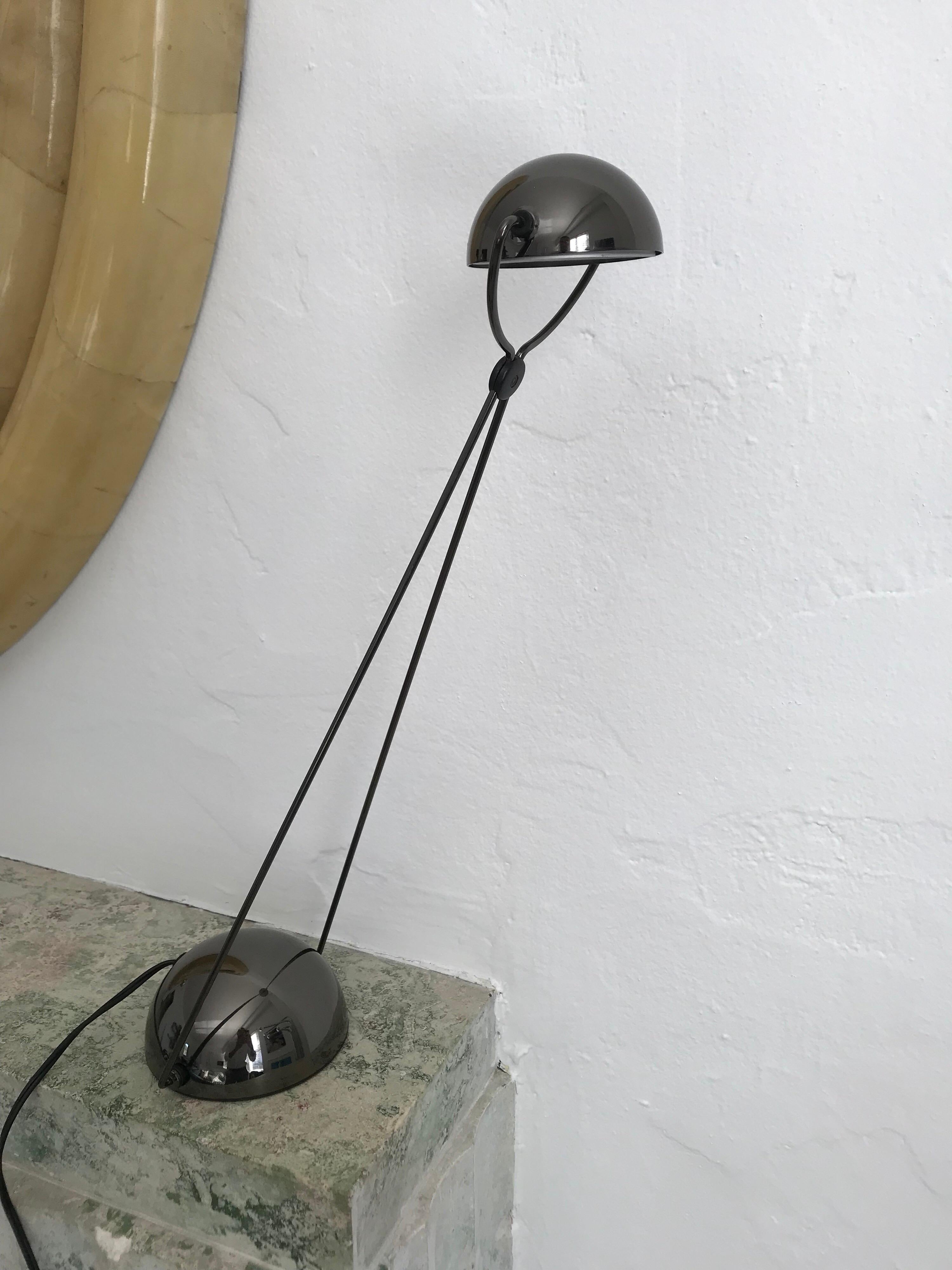 Post modern lamp by Stefano Cevoli for Vermezzo in rare gunmetal finish.