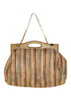 Rare Stella McCartney Multicolored Raffia Ribbonwork Handbag