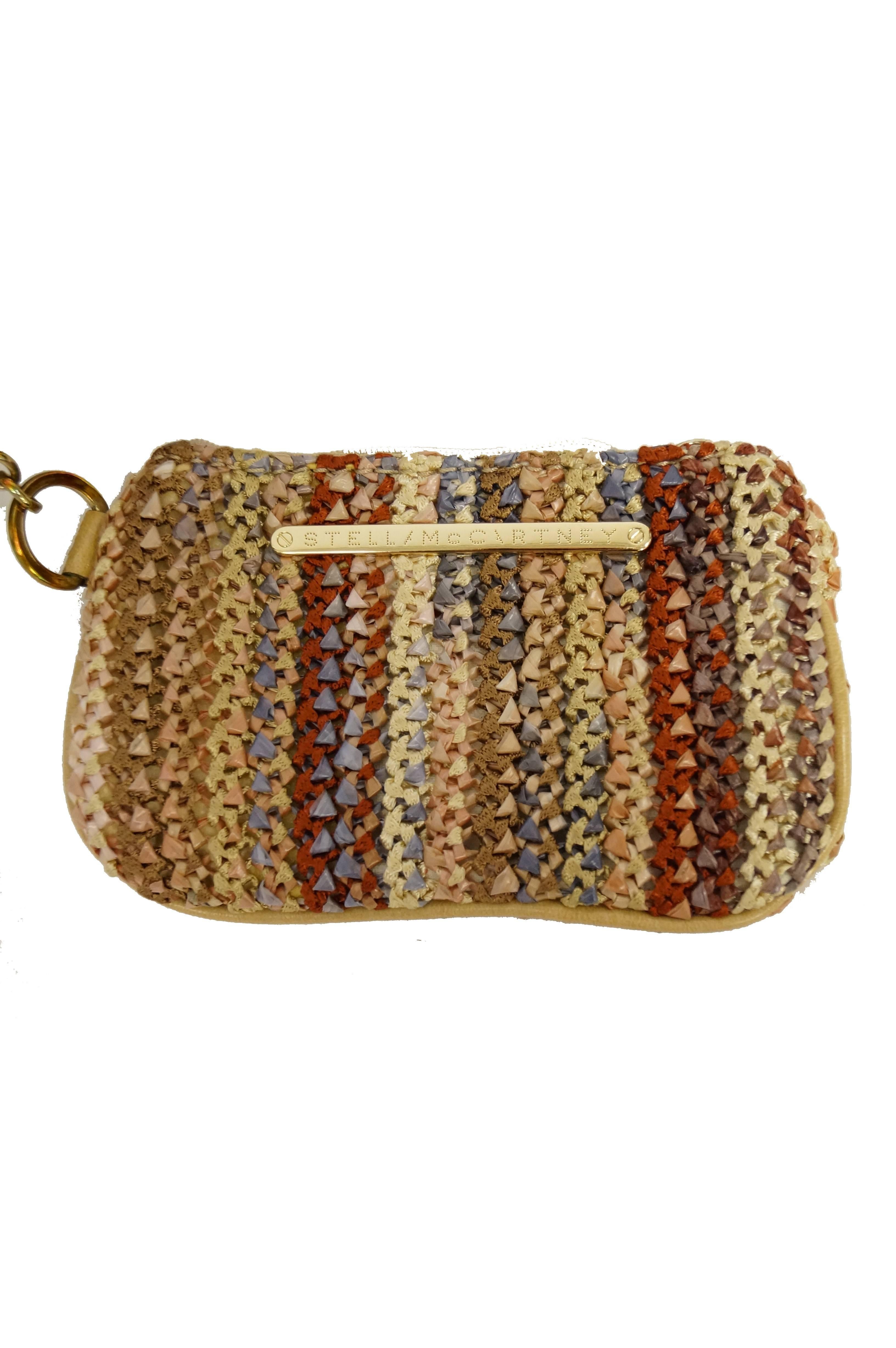 Rare Stella McCartney Multicolored Raffia Ribbonwork Handbag For Sale 2