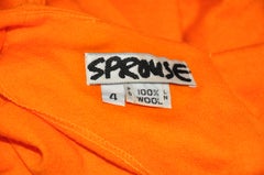 Rare Stephen Sprouse Warm Tangerine Wool Jersey Pullover Top