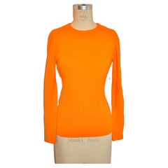 Rare Stephen Sprouse Warm Tangerine Wool Jersey Pullover Top