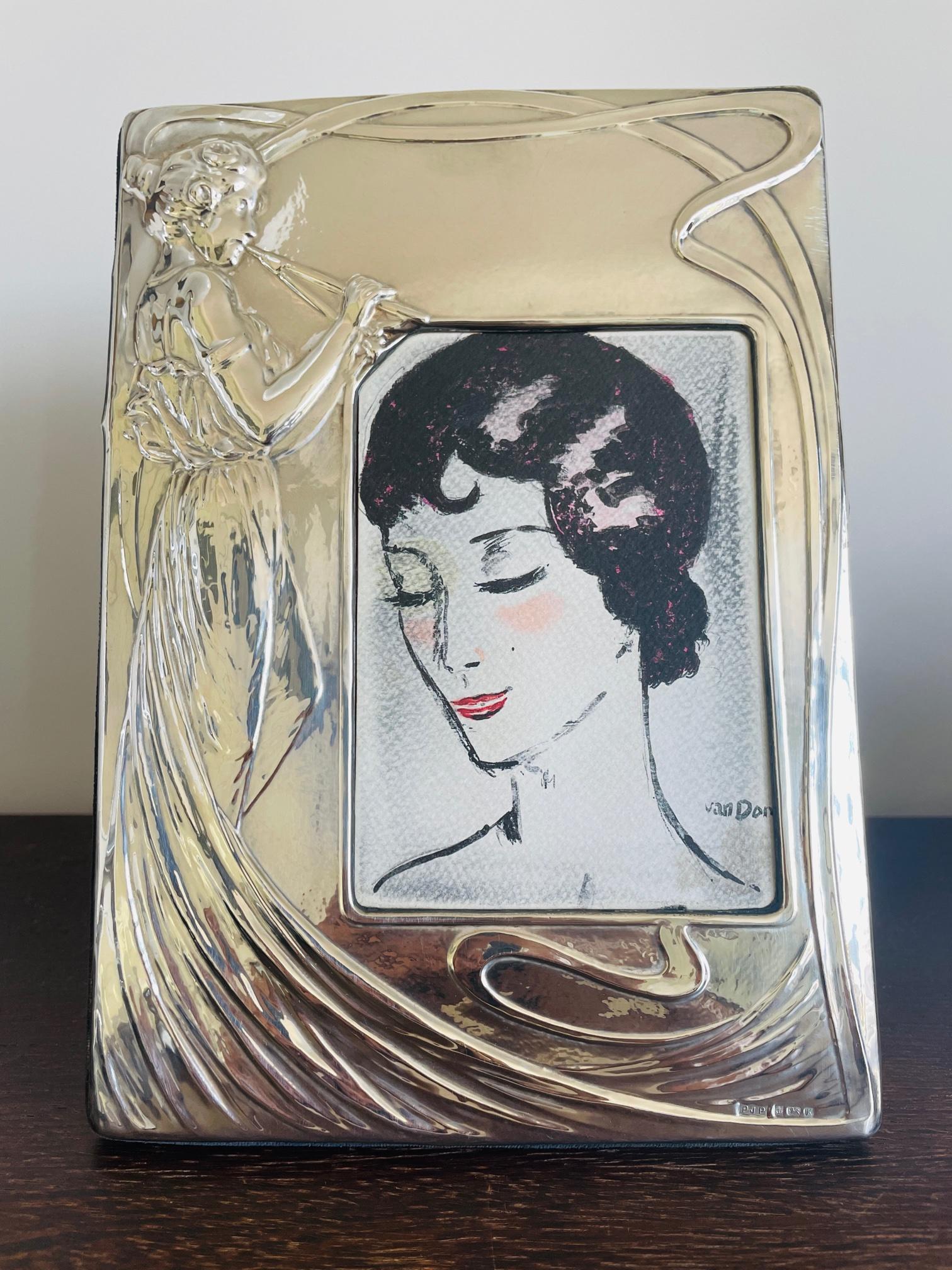 French Rare Sterling Silver Pjp Art Nouveau / Jugendstil Pictureframe