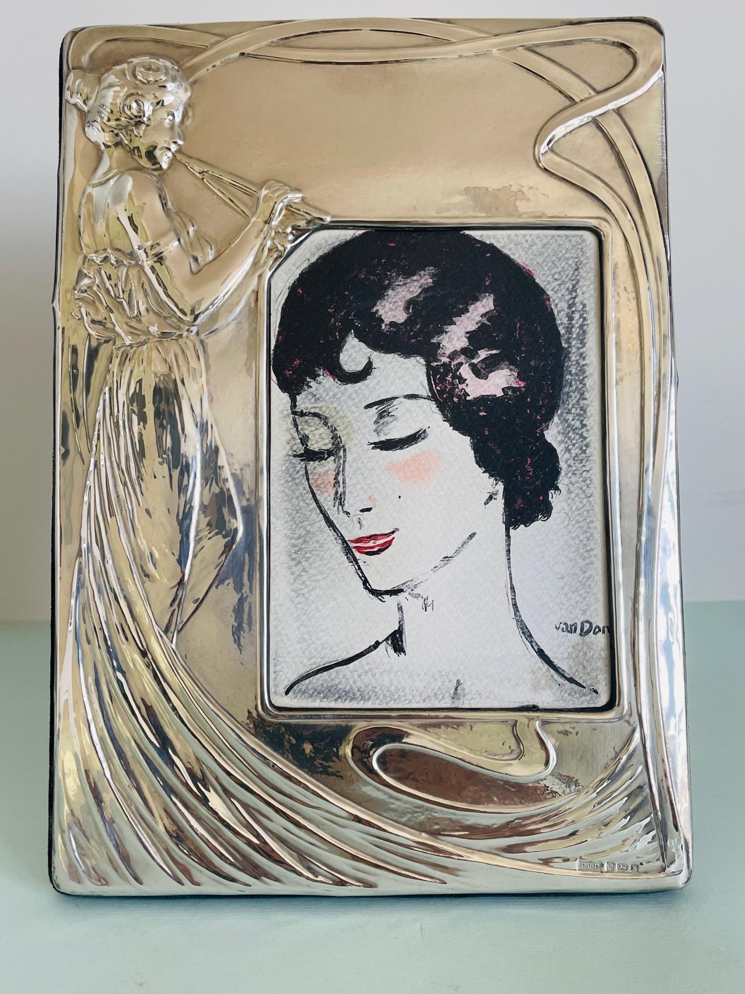 Rare Sterling Silver Pjp Art Nouveau / Jugendstil Pictureframe 1