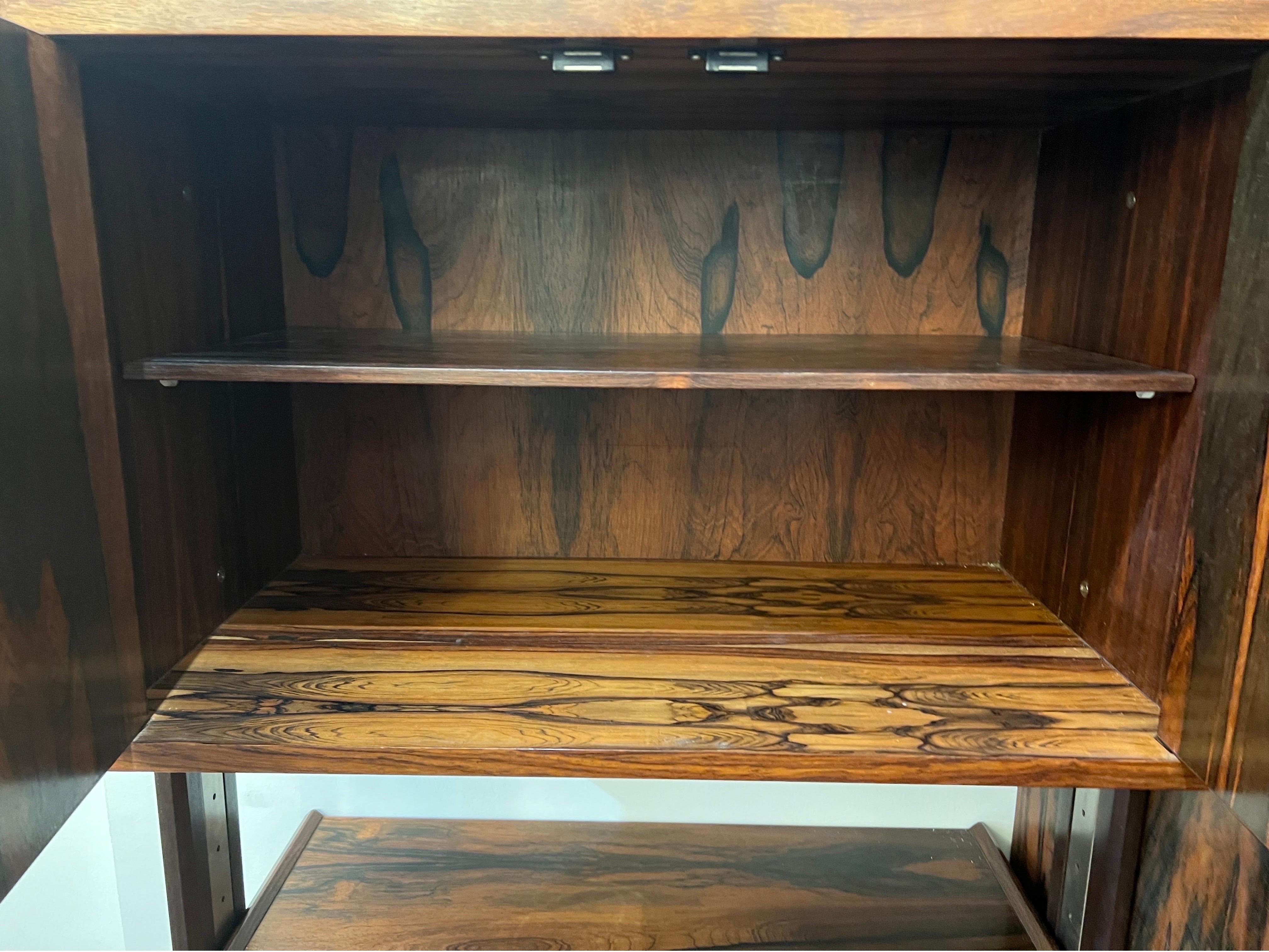 Rare StilDomus Jacaranda sectional library & bar cabinet  For Sale 2