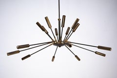 Rare Stilnovo 16-Arm Brass Sputnik Chandelier – 92 cm Diameter – Italy, 1950s
