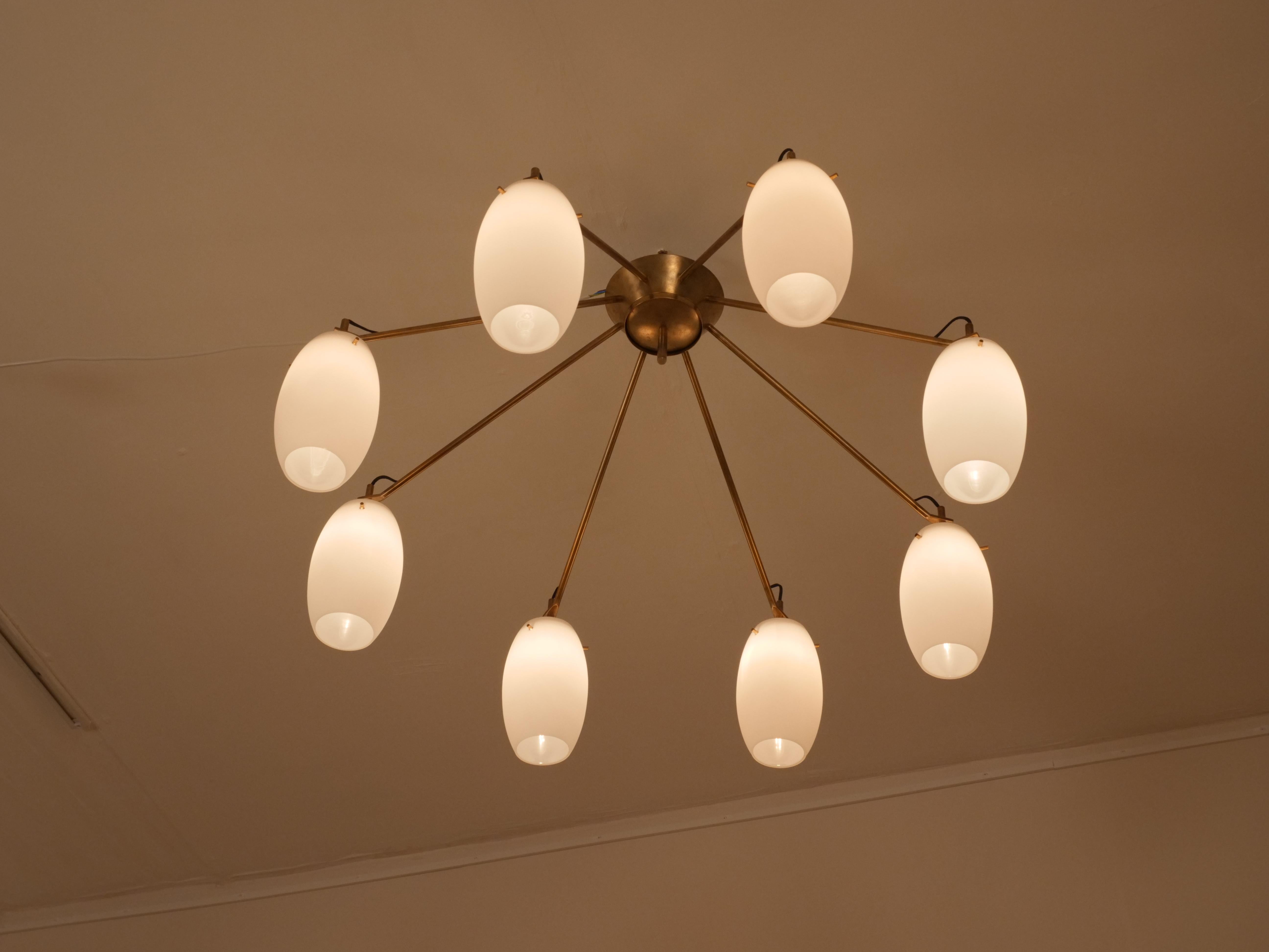 Mid-Century Modern Rare Stilnovo chandelier For Sale