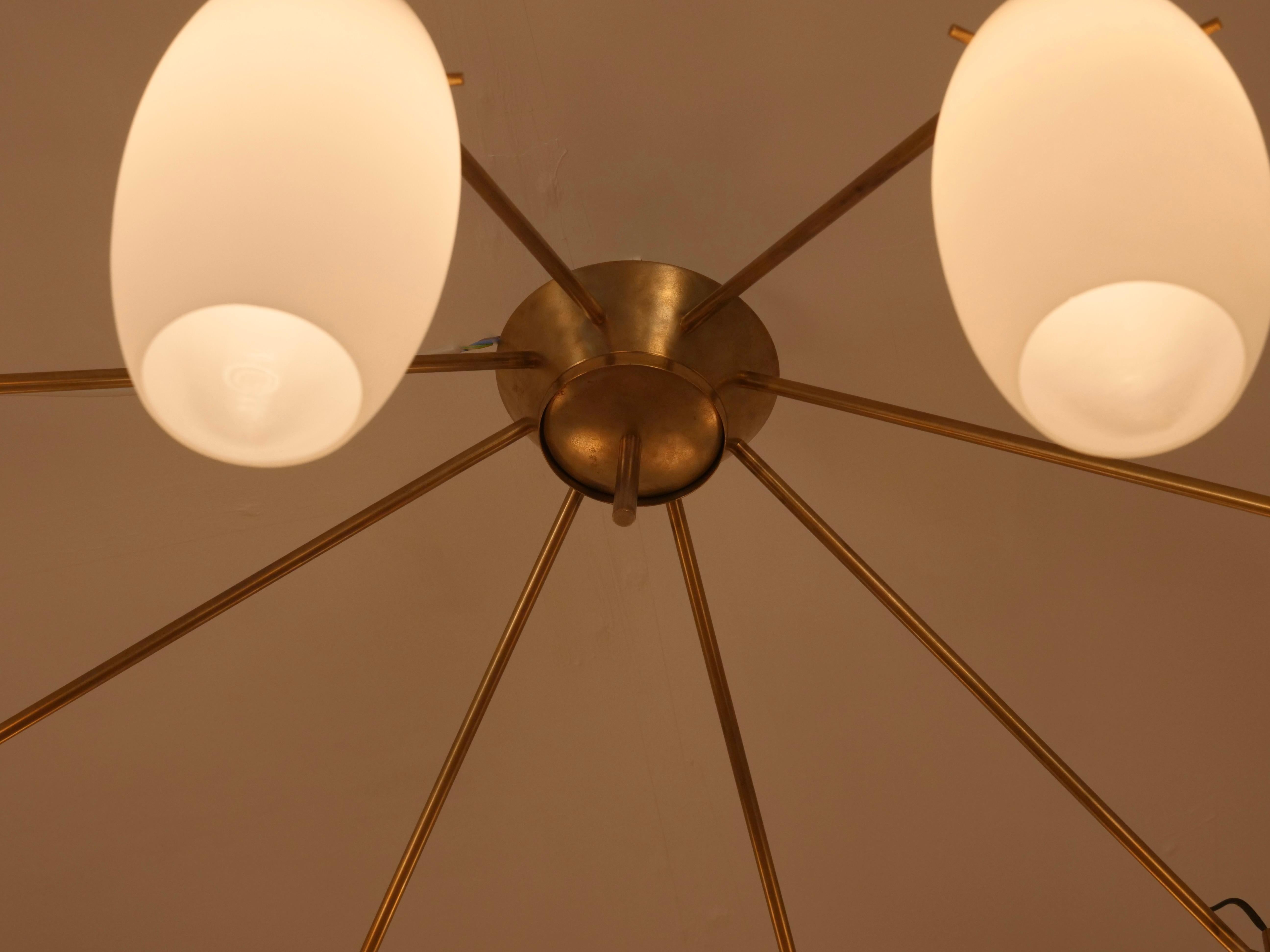 Mid-20th Century Rare Stilnovo chandelier For Sale