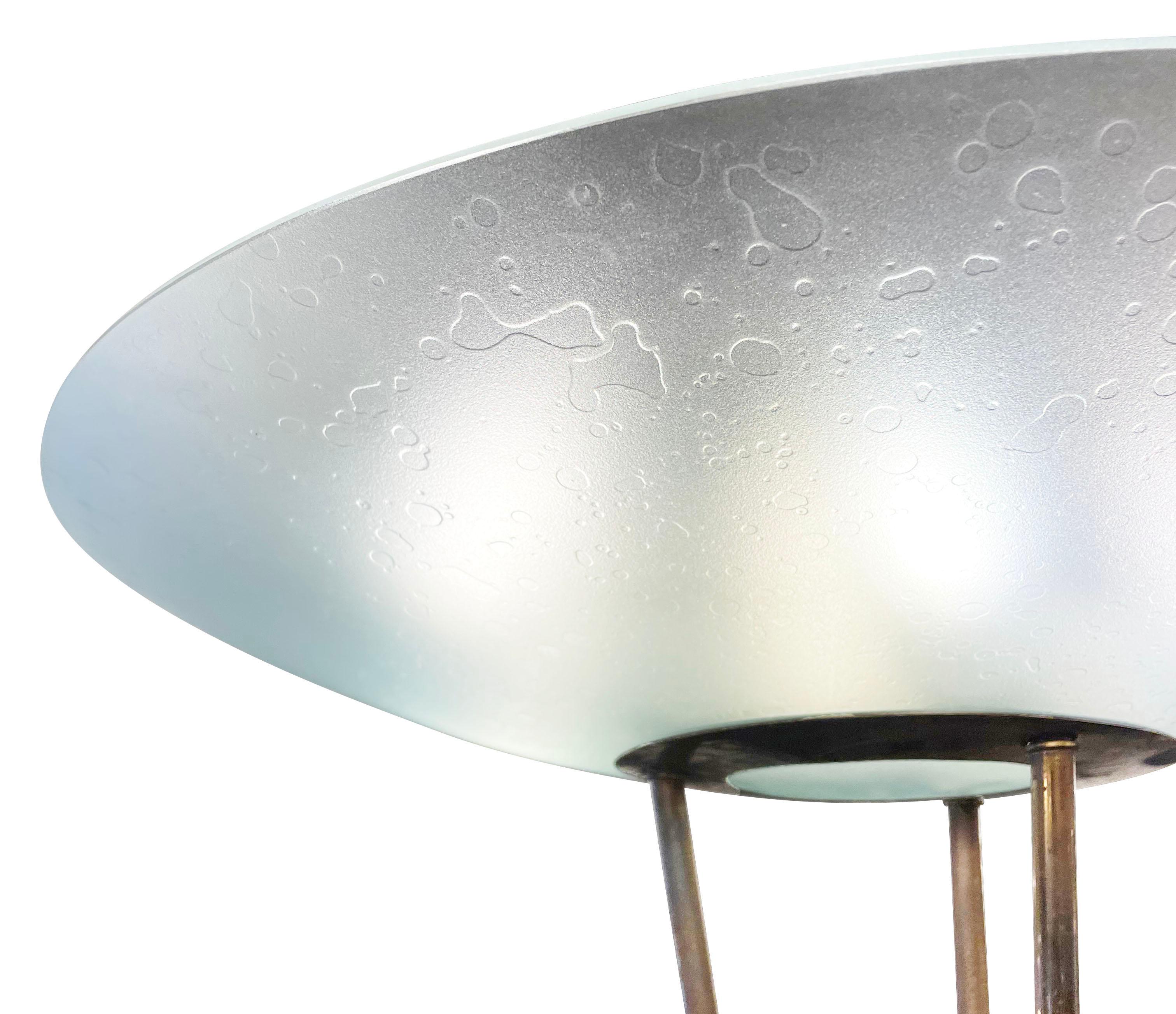 Mid-Century Modern Rare lampadaire Stilnovo avec verre texturé, marqué en vente