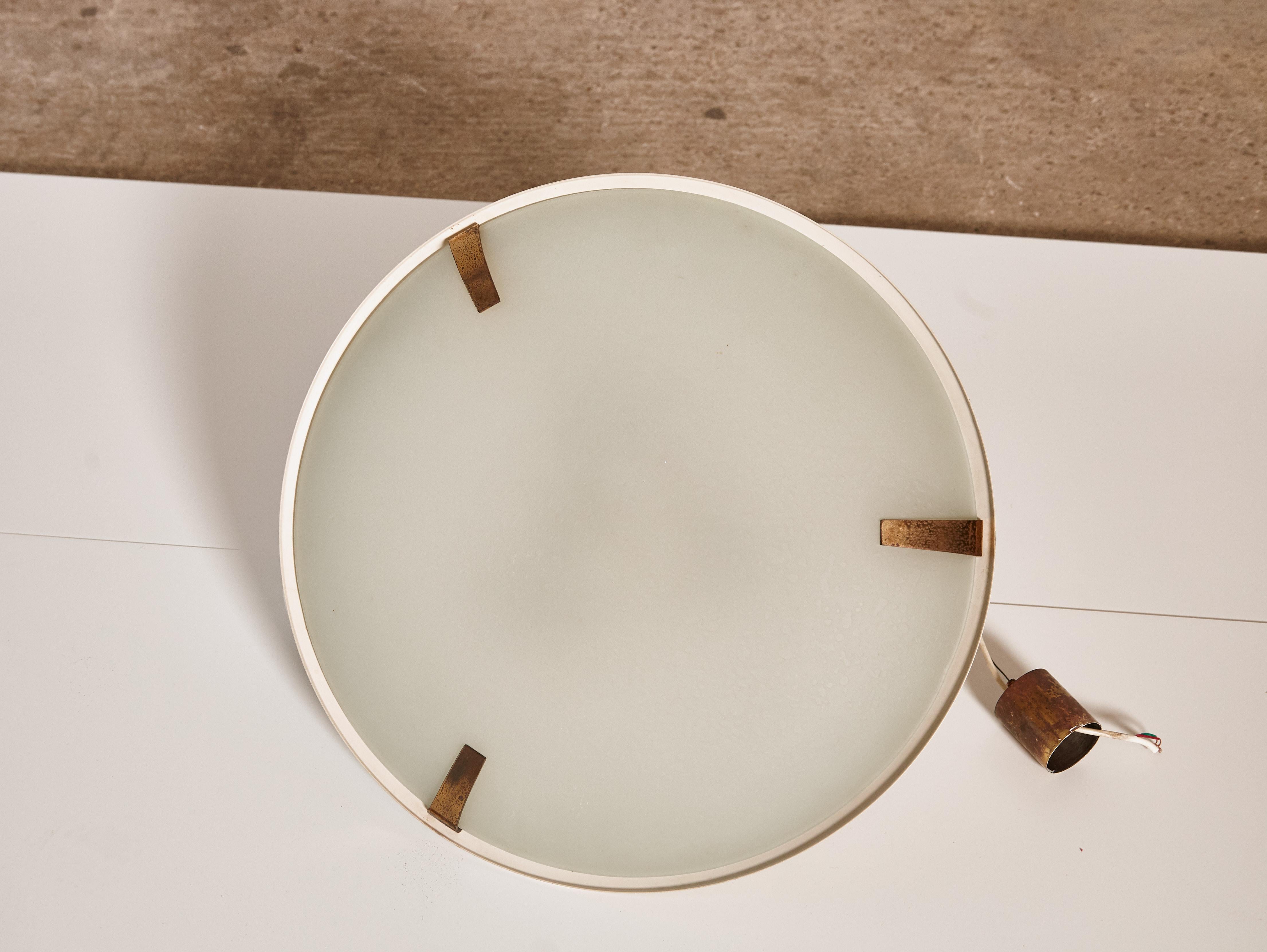 Laiton Rare plafonnier / lustre Stilnovo modèle 1140, Italie, années 1960