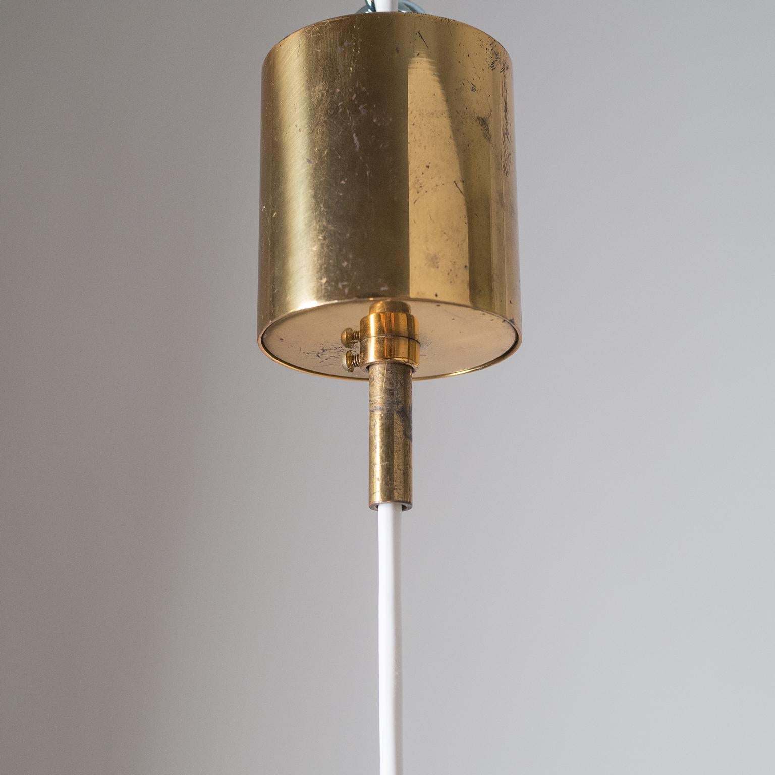 Rare Stilnovo Pendant, 1950s, Pulegoso Glass and Brass 2