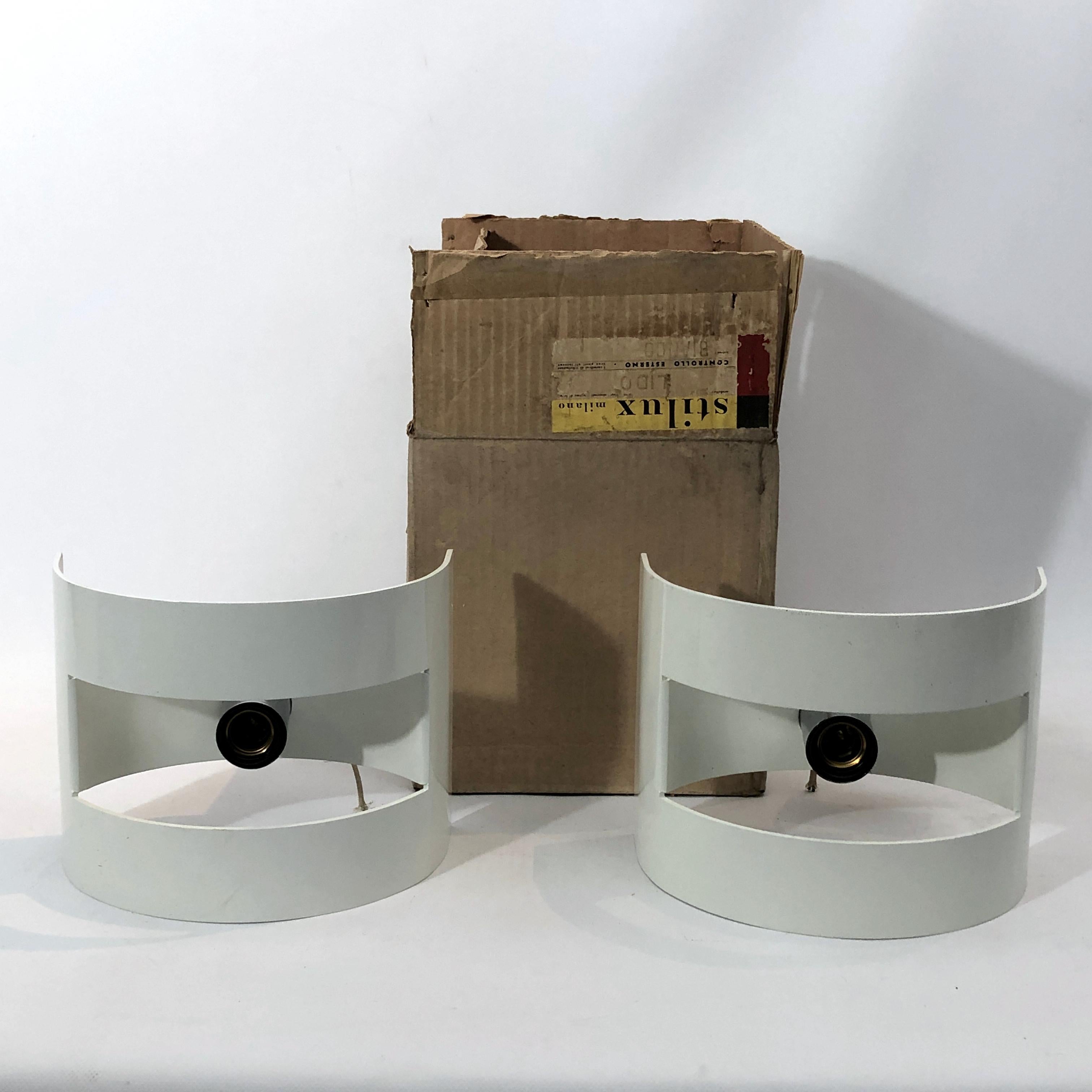 Rare Stilux Milano Model Lido, Pair of Large Sconces from 60s For Sale 4