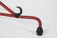 Rare Stitched Leather Wall Light in Stitched Leather by Jacques Adnet