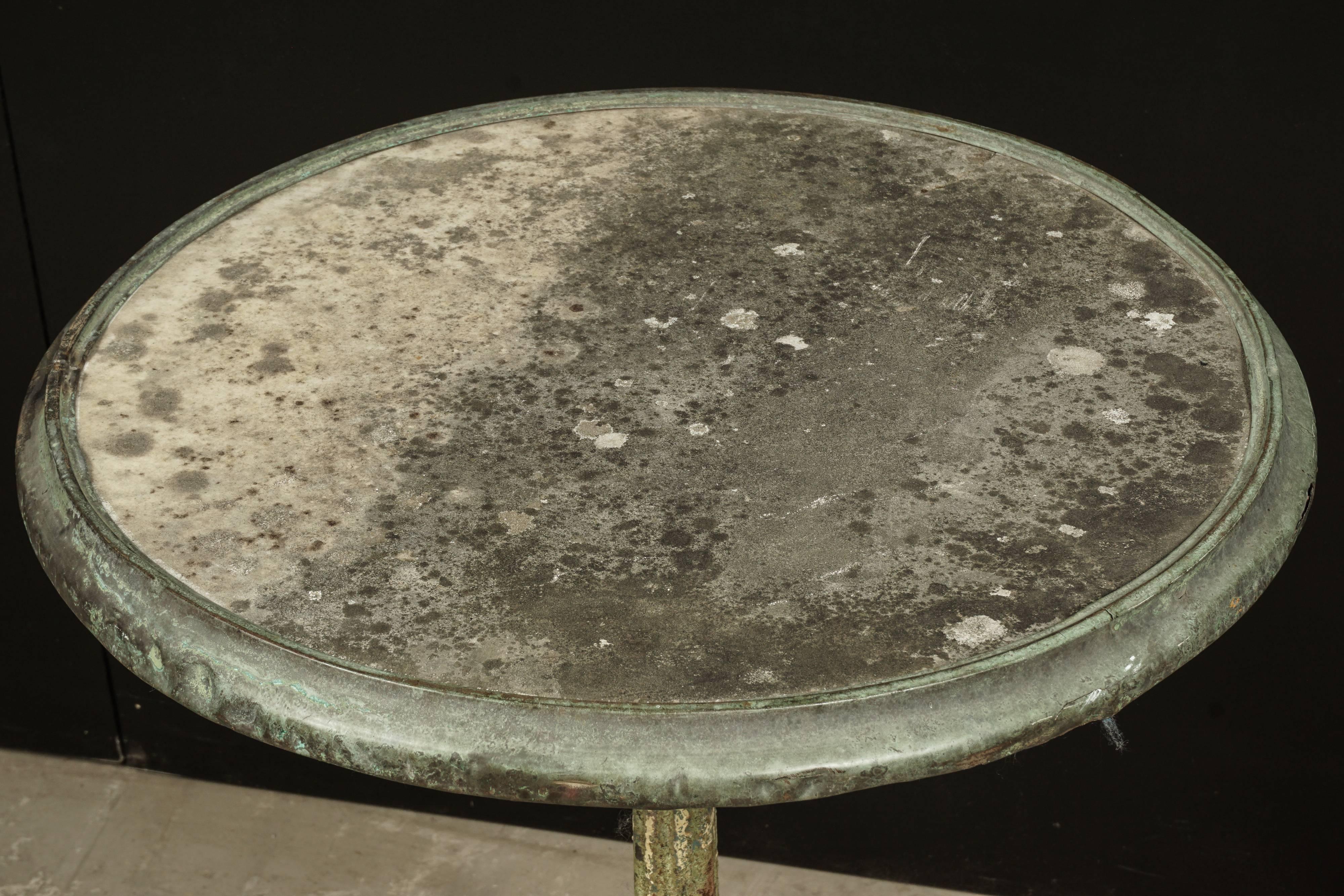 Rare Stone Top Bistro Table from France, circa 1920 In Good Condition In Nashville, TN