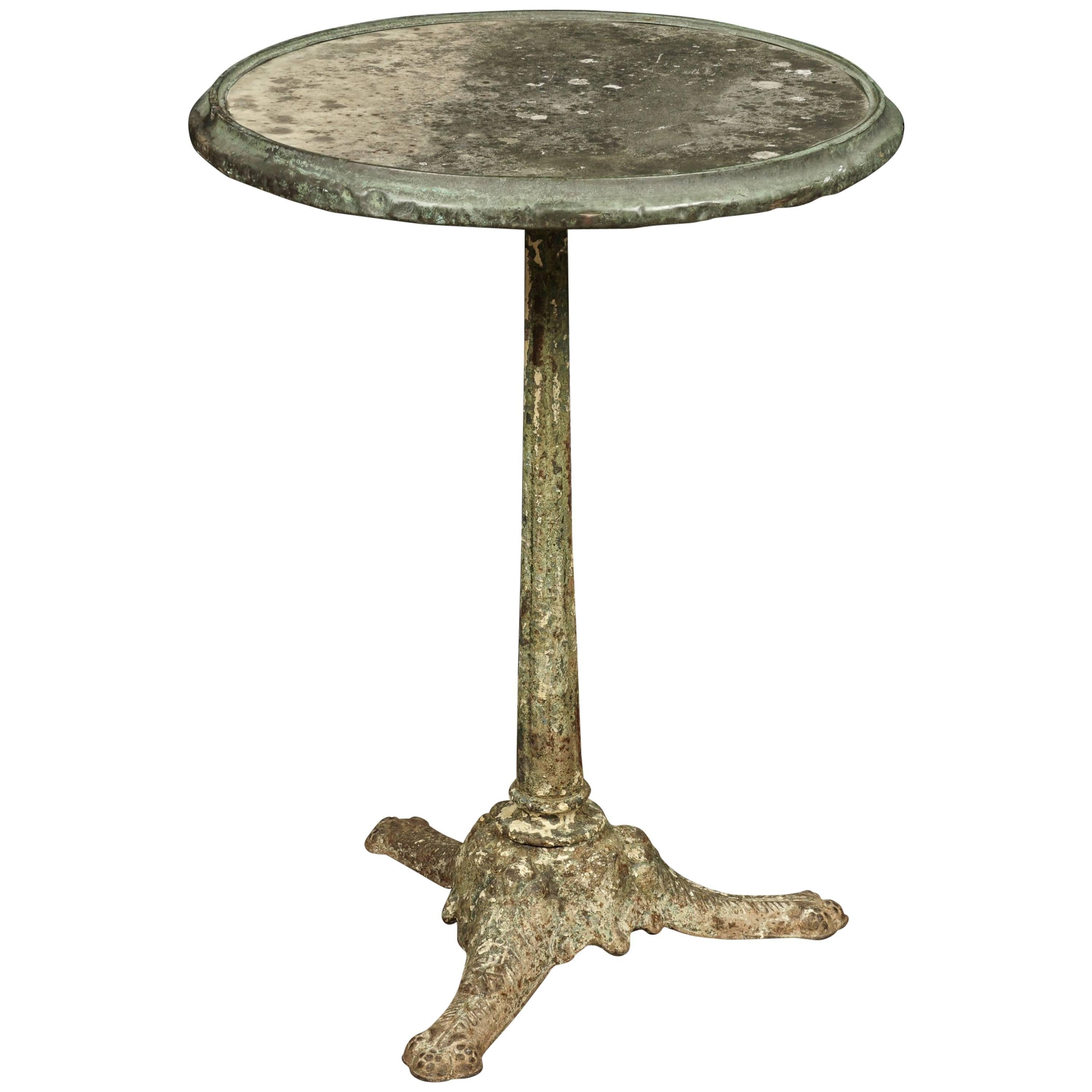 Rare Stone Top Bistro Table from France, circa 1920