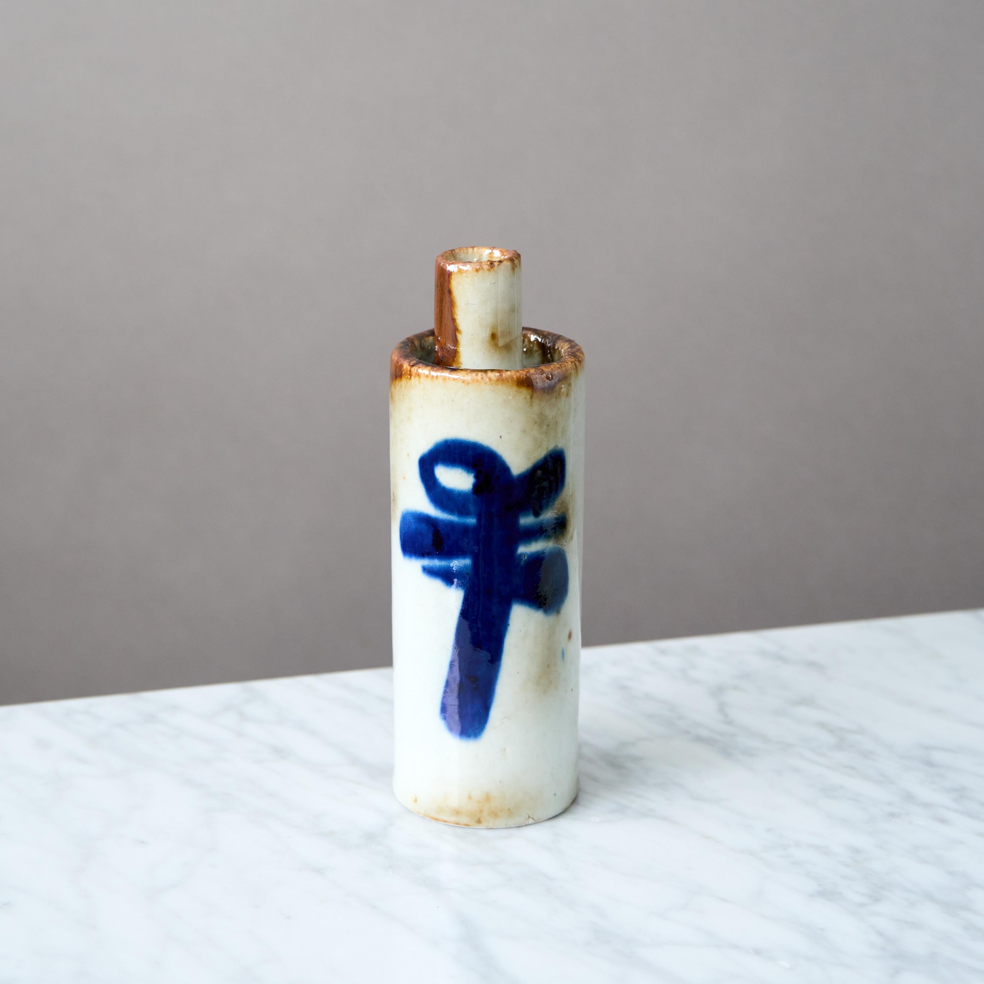 Mid-Century Modern Rare Stoneware Candlestick by Bjorn Wiinblad. Rosenthal Germany, 1960s For Sale