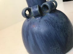 Rare Stoneware Vase in Blue Glaze by Arne Bang, 1940s