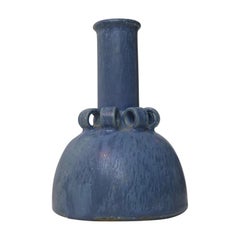 Rare Stoneware Vase in Blue Glaze by Arne Bang, 1940s